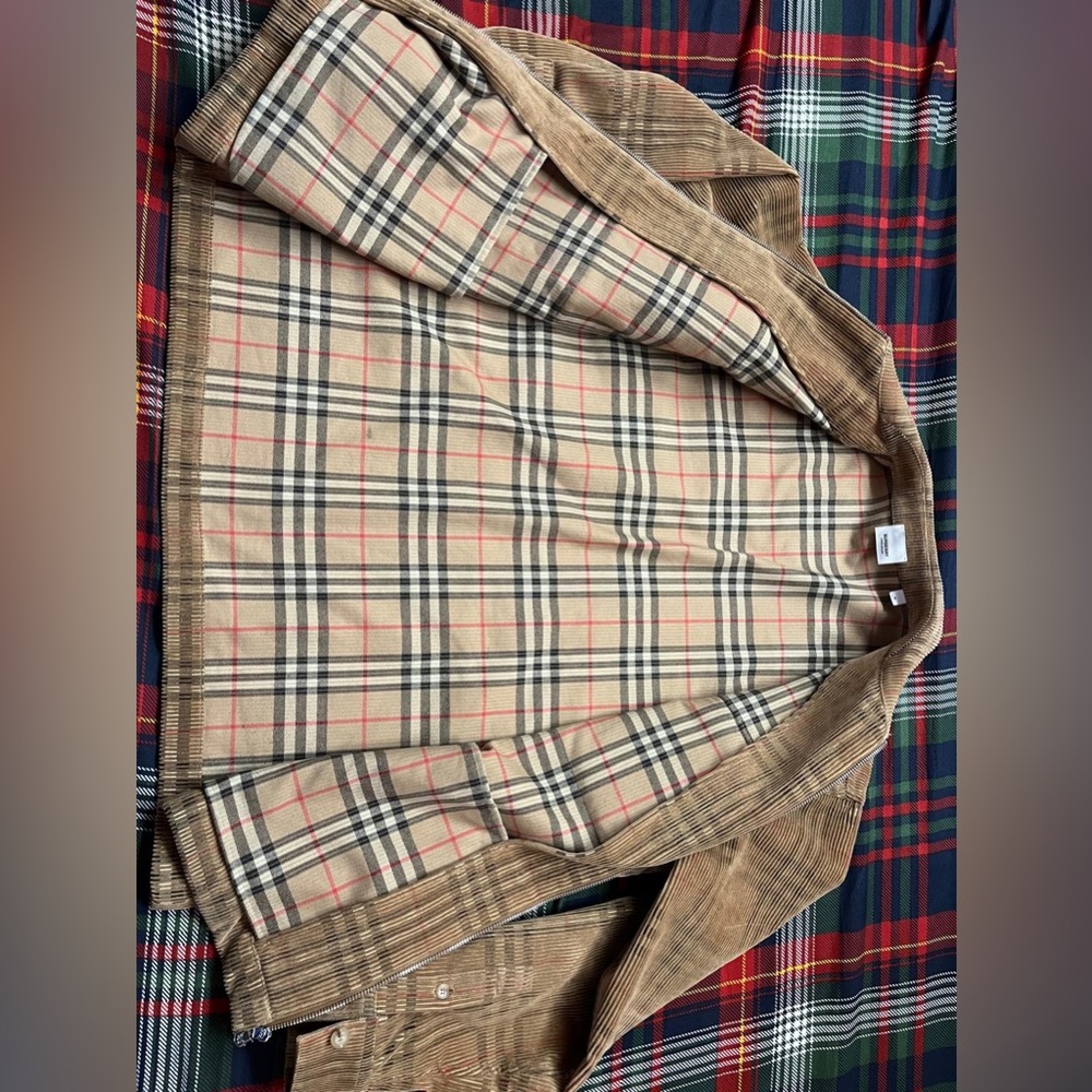 NWOT Burberry signature plaid corduroy oversized jacket
